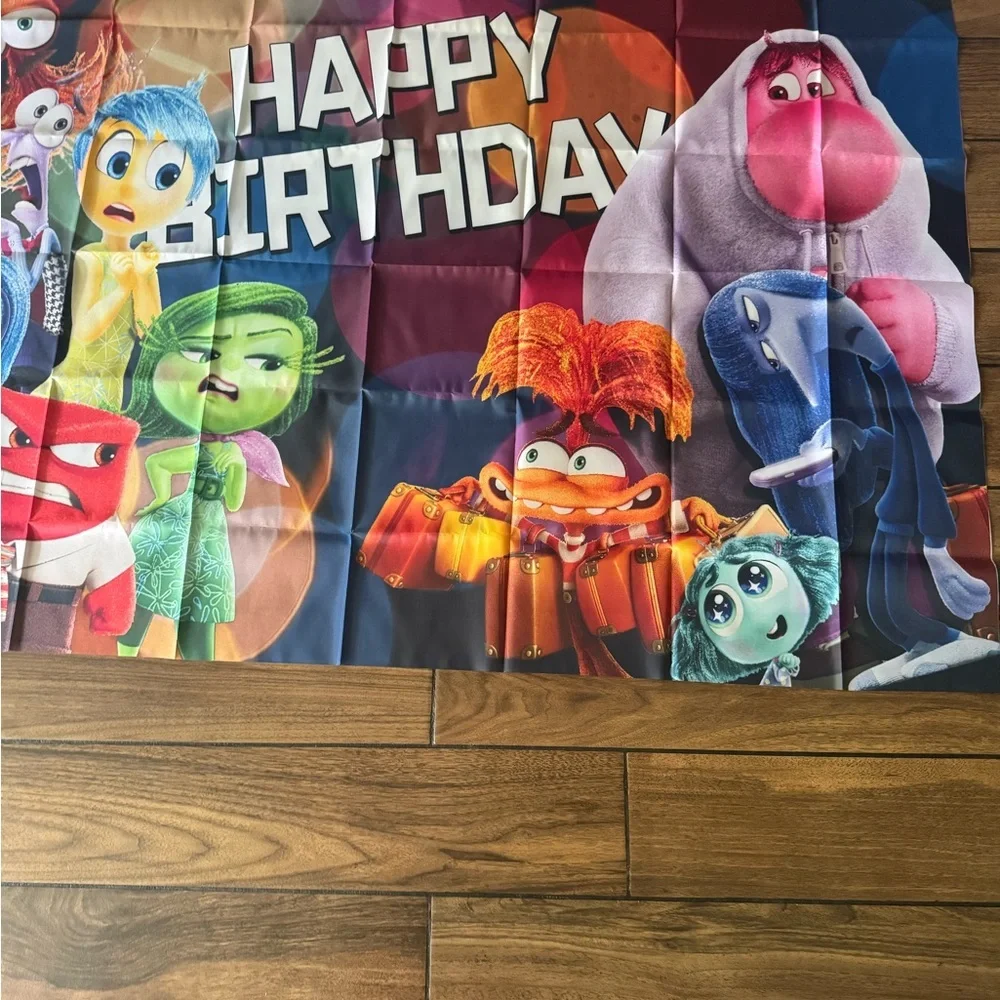Inside Out Happy Birthday Party Backdrop